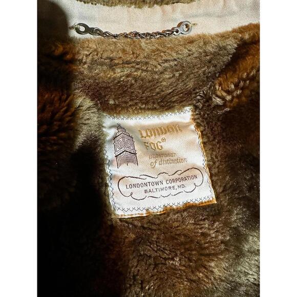 Vintage London Fog Storm Coat Shearling Collar L - Picture 4 of 5